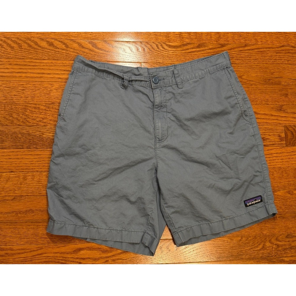 Patagonia Organic Cotton Shorts Mens 34 Blue Chino Outdoor Casual 8"